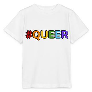 Hashtag QUEER - T-shirt bio MINI CREATOR Stanley/Stella Enfant - blanc - Devant - Maike (125cm)