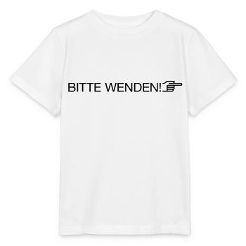 "bitte wenden" - Stanley/Stella Kinder T-Shirt MINI CREATOR  - Weiß - Vorne - Maike (125cm)