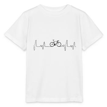 Battement de coeur de vélo de route - T-shirt bio MINI CREATOR Stanley/Stella Enfant - blanc - Devant - Maike (125cm)