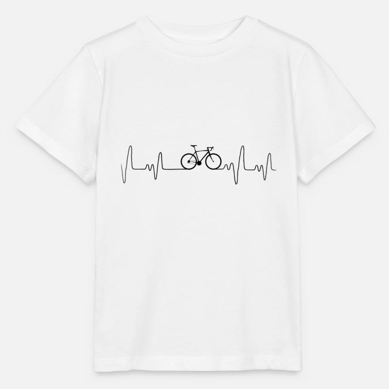 Battement de coeur de vélo de route - T-shirt bio MINI CREATOR Stanley/Stella Enfant - blanc