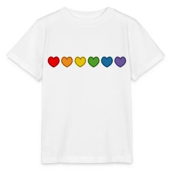 queer rainbow hearts lgbtqi LGBT lgbtqi queer - Stanley/Stella MINI CREATOR Kids’ T-Shirt - white - Front - Maike (125cm)