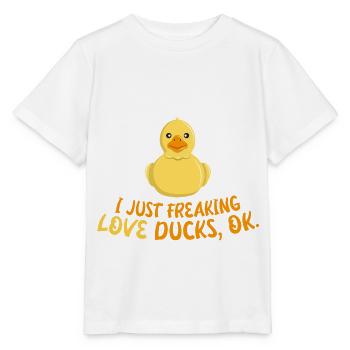 J’adore les canards - Canard canard de bain jaune - T-shirt bio MINI CREATOR Stanley/Stella Enfant - blanc - Devant - Maike (125cm)