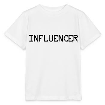 Slogan d’influenceur - Logo - Publicité - Marketing - T-shirt bio MINI CREATOR Stanley/Stella Enfant - blanc - Devant - Maike (125cm)