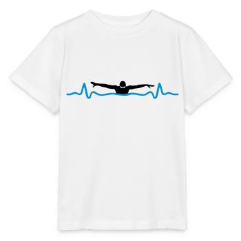 Natation et rythme cardiaque - T-shirt bio MINI CREATOR Stanley/Stella Enfant - blanc - Devant - Maike (125cm)