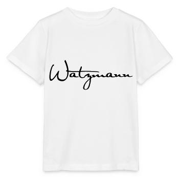 Watzmann lettering in black - Stanley/Stella MINI CREATOR Kids’ T-Shirt - white - Front - Maike (125cm)