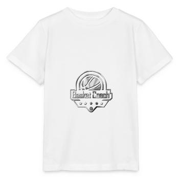 BASKET COACH Metallic Logo Design - Stanley/Stella Kinder T-Shirt MINI CREATOR  - Weiß - Vorne - Maike (125cm)