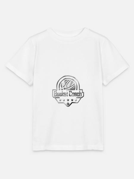 BASKET COACH Metallic Logo Design - Stanley/Stella Kinder T-Shirt MINI CREATOR  - Weiß