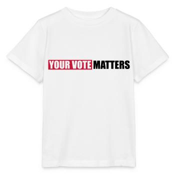 votre vote compte citation - T-shirt bio MINI CREATOR Stanley/Stella Enfant - blanc - Devant - Maike (125cm)