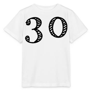 30 ANS. 30e ANNIVERSAIRE. ANNIVERSAIRE 30 ANS. 30 - T-shirt bio MINI CREATOR Stanley/Stella Enfant - blanc - Devant - Maike (125cm)