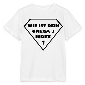 Wie ist dein Omega 3 Index? - Stanley/Stella Kinder T-Shirt MINI CREATOR  - Weiß - Vorne - Maike (125cm)