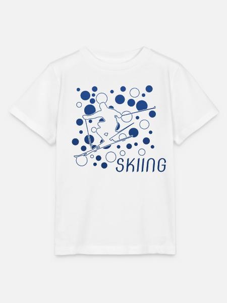 Skiing Ski - Stanley/Stella Kinder T-Shirt MINI CREATOR  - Weiß