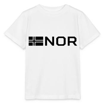 Norwegische Flagge - Stanley/Stella Kinder T-Shirt MINI CREATOR  - Weiß - Vorne - Maike (125cm)