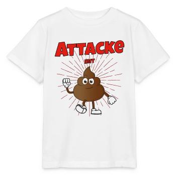 Attacke mit Kacke - Stanley/Stella Kinder T-Shirt MINI CREATOR  - Weiß - Vorne - Maike (125cm)