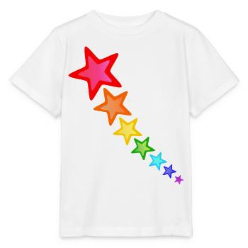 Étoiles colorées aux couleurs de l’arc-en-ciel - T-shirt bio MINI CREATOR Stanley/Stella Enfant - blanc - Devant - Maike (125cm)