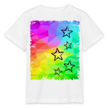 étoiles colorées dégradé arc-en-ciel couleurs - T-shirt bio MINI CREATOR Stanley/Stella Enfant - blanc - Devant - Maike (125cm)