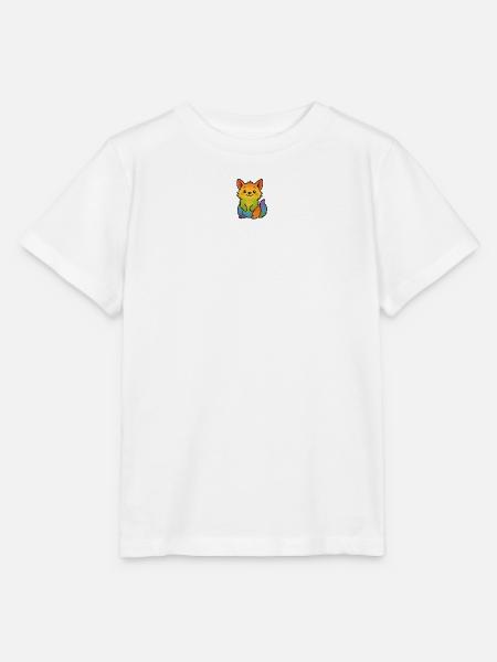Bunter Regenbogen Fuchs - Stanley/Stella Kinder T-Shirt MINI CREATOR  - Weiß