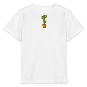 Grand cactus vert dans un pot de fleurs - T-shirt bio MINI CREATOR Stanley/Stella Enfant - blanc - Devant - Maike (125cm)