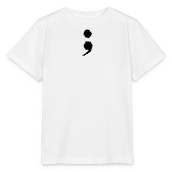 Symbole du point-virgule Santé mentale Prévention du suicide - T-shirt bio MINI CREATOR Stanley/Stella Enfant - blanc - Devant - Maike (125cm)