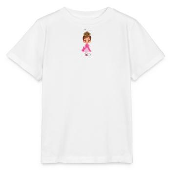 princesse en robe rose avec un diadème - T-shirt bio MINI CREATOR Stanley/Stella Enfant - blanc - Devant - Maike (125cm)