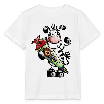 Das Schulkind Zebra - Stanley/Stella Kinder T-Shirt MINI CREATOR  - Weiß - Vorne - Maike (125cm)