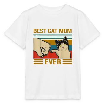 Best Cat Mom Ever Bump Fit - T-shirt bio MINI CREATOR Stanley/Stella Enfant - blanc - Devant - Maike (125cm)