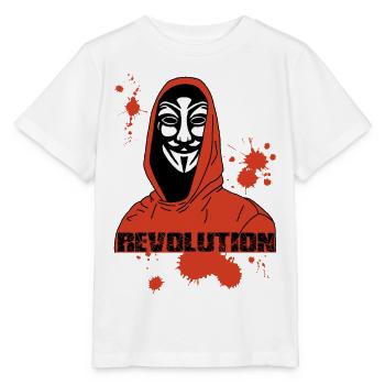 Anonymous und die Rote Revolution - Stanley/Stella Kinder T-Shirt MINI CREATOR  - Weiß - Vorne - Maike (125cm)