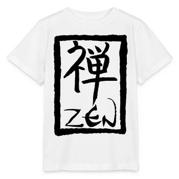 Le mot zen en japonais (noir) - T-shirt bio MINI CREATOR Stanley/Stella Enfant - blanc - Devant - Maike (125cm)