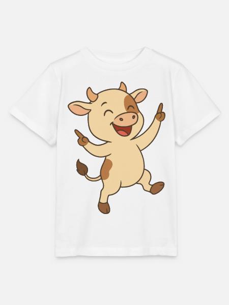 Glückliches Kälbchen - Stanley/Stella Kinder T-Shirt MINI CREATOR - Weiß