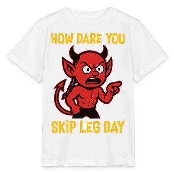 « Comment oses-tu sauter la journée des jambes » - T-shirt bio MINI CREATOR Stanley/Stella Enfant - blanc - Devant - Maike (125cm)