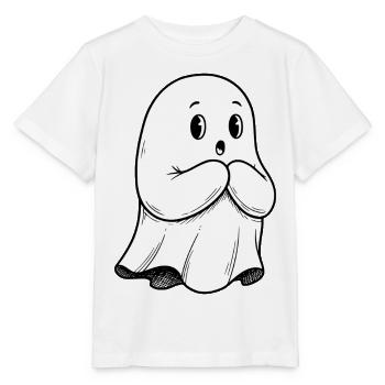 Lustiger Geist mit offenem Mund - Halloween  - Stanley/Stella Kinder T-Shirt MINI CREATOR  - Weiß - Vorne - Maike (125cm)