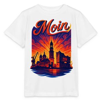 Silhouette de Hambourg Moin City Splendeur Elbe Cadeau - T-shirt bio MINI CREATOR Stanley/Stella Enfant - blanc - Devant - Maike (125cm)