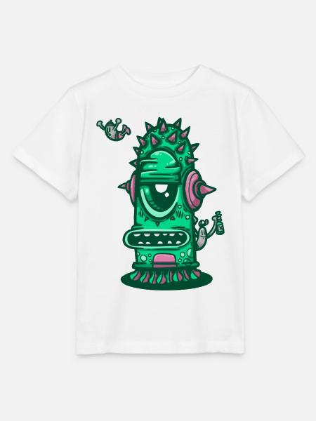 Retro-Musical-Dornenmonster - Stanley/Stella Kinder T-Shirt MINI CREATOR - Weiß