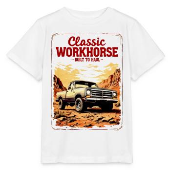 Classic Workhorse Truck – Built to Haul - Stanley/Stella MINI CREATOR Kids’ T-Shirt - white - Front - Maike (125cm)