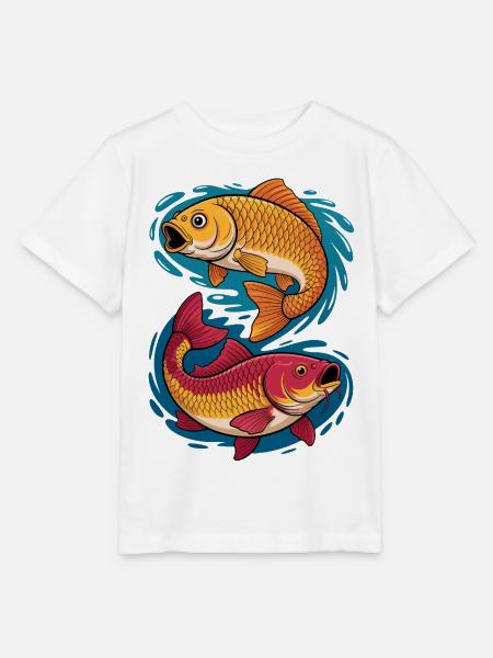 Karpfen im Wassersplash - Stanley/Stella Kinder T-Shirt MINI CREATOR - Weiß
