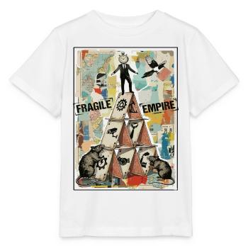 Fragile Empire Kartenhaus Systemkritik - T-shirt bio MINI CREATOR Stanley/Stella Enfant - blanc - Devant - Maike (125cm)