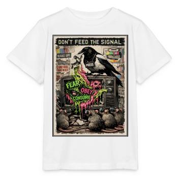 Don't Feed The Signal Medienkritik - Stanley/Stella Kinder T-Shirt MINI CREATOR  - Weiß - Vorne - Maike (125cm)