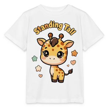Niedliche Baby-Giraffe – Steht groß - Stanley/Stella Kinder T-Shirt MINI CREATOR  - Weiß - Vorne - Maike (125cm)