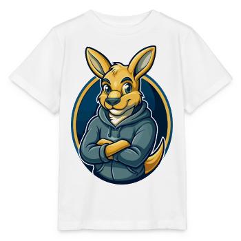 Kangaroo Kawaii Maskottchen Cartoon Clipart Logo Abzeichen - Stanley/Stella Kinder T-Shirt MINI CREATOR  - Weiß - Vorne - Maike (125cm)