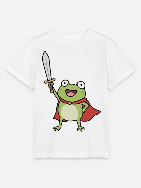 Frosch Ritter Umhang Schwert - Stanley/Stella Kinder T-Shirt MINI CREATOR  - Weiß