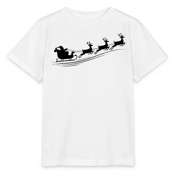 Weihnachtsmann Schlitten Rentiere - Stanley/Stella Kinder T-Shirt MINI CREATOR  - Weiß - Vorne - Maike (125cm)