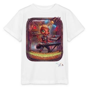 Ameise MALÚ Keyboard Synthesizer Band Rock Pop Art - Stanley/Stella Kinder T-Shirt MINI CREATOR  - Weiß - Vorne - Maike (125cm)