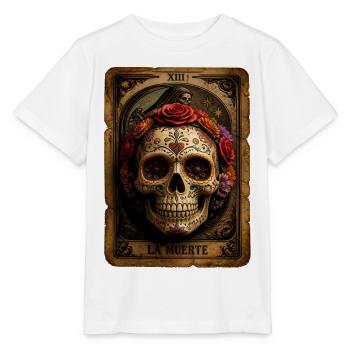 Halloween Sugar Skull Sugarskull Tarot - Stanley/Stella Kinder T-Shirt MINI CREATOR  - Weiß - Vorne - Maike (125cm)