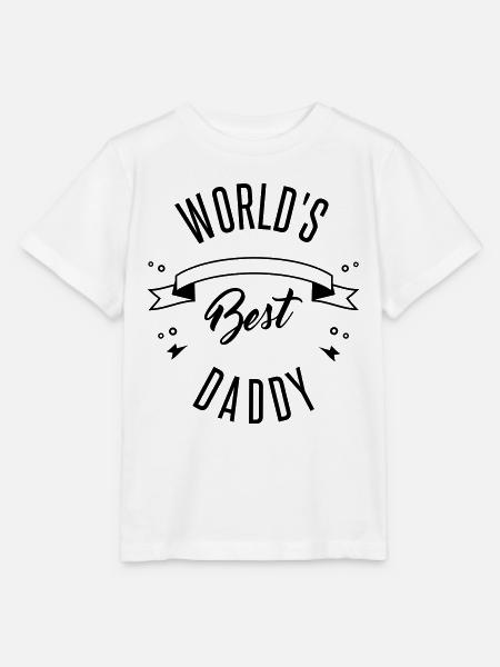 WORLD'S BEST DADDY - Stanley/Stella Kinder T-Shirt MINI CREATOR - Weiß