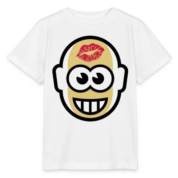 Glatzkopf Mit Kuss Auf Stirn (3C) - Stanley/Stella Kinder T-Shirt MINI CREATOR  - Weiß - Vorne - Maike (125cm)