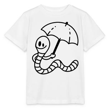 Regenwurm - line - Stanley/Stella Kinder T-Shirt MINI CREATOR  - Weiß - Vorne - Maike (125cm)