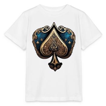 Pik / Spielkarte / Poker / Symbol / schwarz / Skat - Stanley/Stella Kinder T-Shirt MINI CREATOR  - Weiß - Vorne - Maike (125cm)
