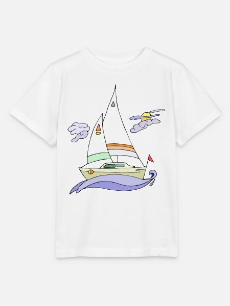 Segelboot - Stanley/Stella Kinder T-Shirt MINI CREATOR - Weiß