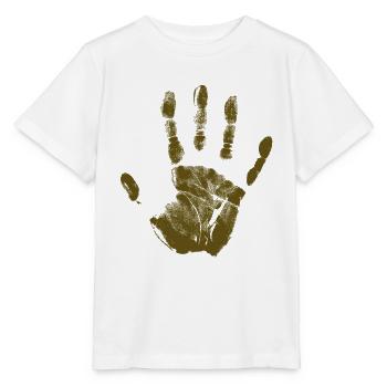 Empreinte de main, identité peinte, doigts et paume - T-shirt bio MINI CREATOR Stanley/Stella Enfant - blanc - Devant - Maike (125cm)
