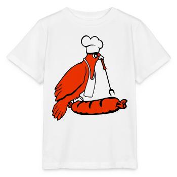 Oiseau griller des saucisses griller délicieusement manger des saucisses - T-shirt bio MINI CREATOR Stanley/Stella Enfant - blanc - Devant - Maike (125cm)