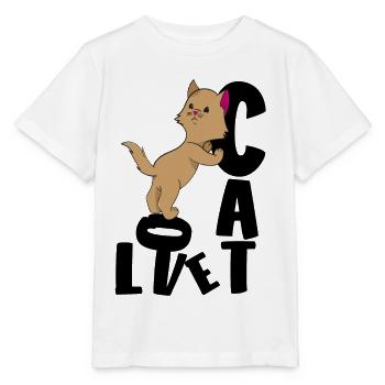 Katze Liebe Mietzekatze - Stanley/Stella Kinder T-Shirt MINI CREATOR  - Weiß - Vorne - Maike (125cm)